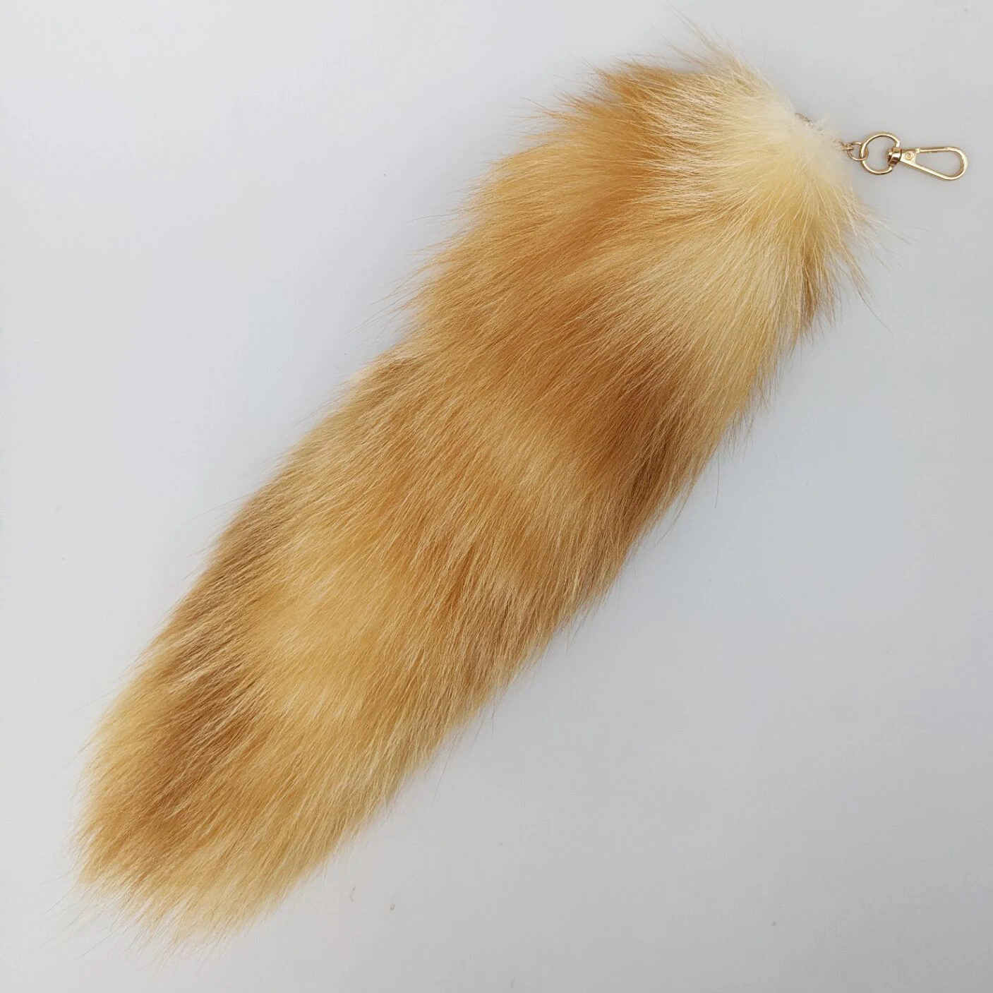 Luxurious Natural Fox Fur Tail Keychain - Chic Y2K Fashion Accessory, 40 cm