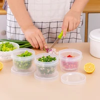 Boîte de rangement pour réfrigérateur de cuisine, panier de conservation des légumes, bac de drainage hermétique, double couche, rond 4