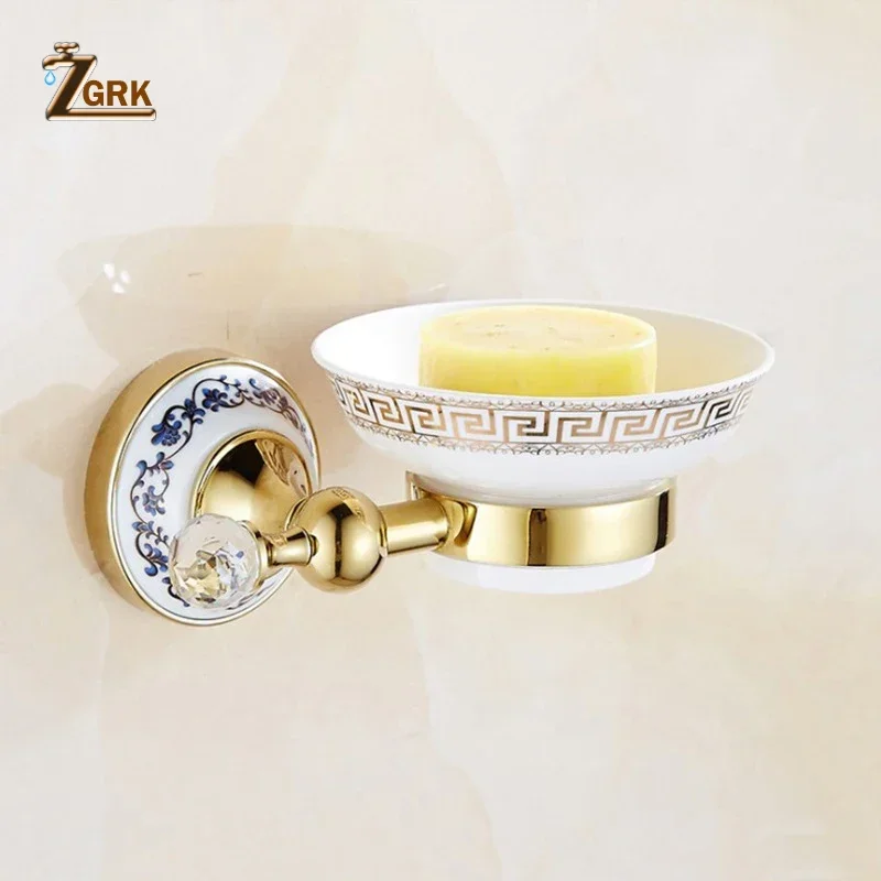 ZGRK Bath Hardware Sets Wall Mount Paper Roll Holder Toilet Gold Paper Holder Tissue Box Soap Dish Cup Hold Bathroom Accessories