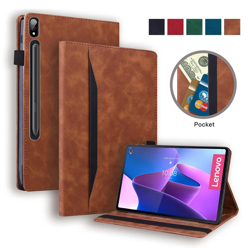 Per Lenovo P12 Cover Coque 12.6 Pollici Moda Portafoglio Custodia In Pelle Pu Per Funda Lenovo Tab P12 Pro Custodia Tb-Q706F Tb Q706F