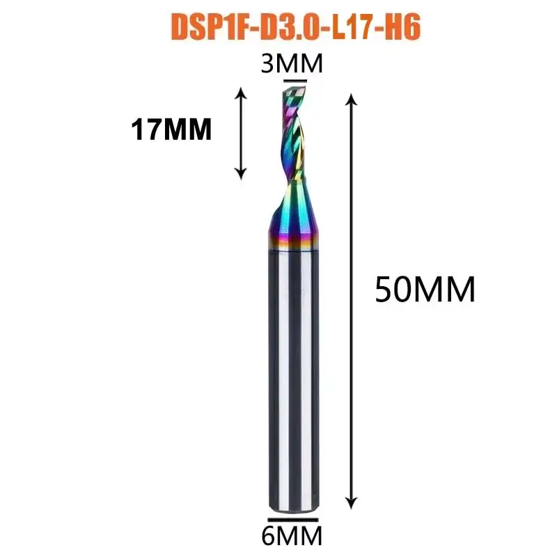1pc AAAAA Single Flute Carbide Spiral End Mill 3.175,4,5,6mm Aluminum Milling Cutter Engraving Woodworking Acrylic DLC Coating image 19