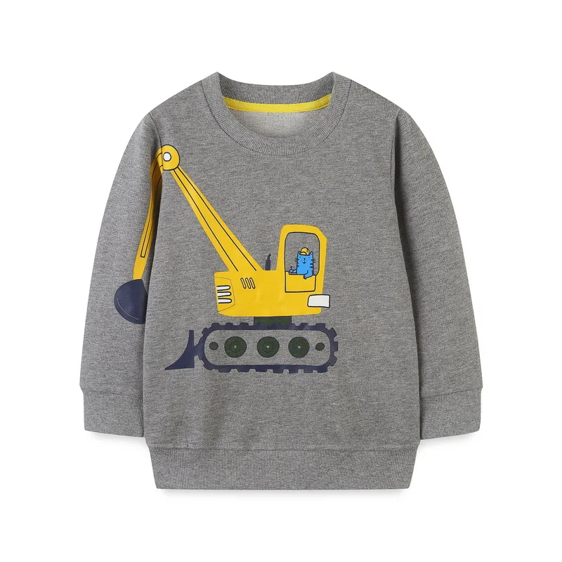 Little maven Baby Boys Sweatshirts Excavator Embroidery Infants Sweatshirts for 2 To 7 Years Kids Clothes New Autumn Clothing kids sweater kids hoodie sweatshirts