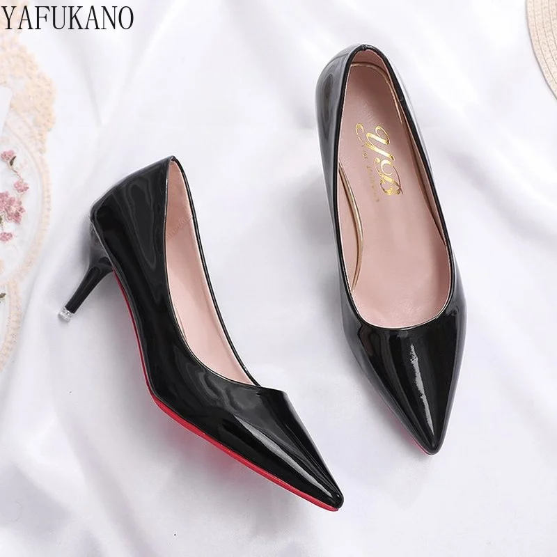 Nude Patent Leather Stiletto Single Shoes 2025 New Sexy Shallow Mouth Pointed Toe High Heels Career Work Shoes Party Pumps 3