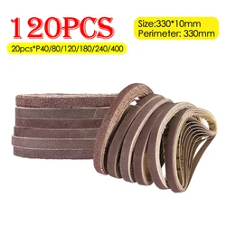 120PCS Premium Sanding Belts for Polishing and Grinding Tasks (120pcs 330x10mm Belt)
