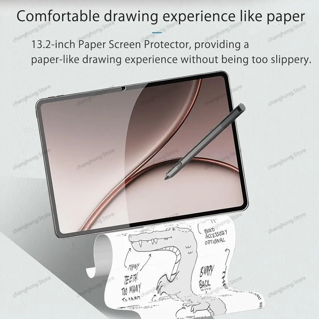 Enhanced Paper Feel Screen Protector for Tablets - Soft PET Paper Film, 13.2