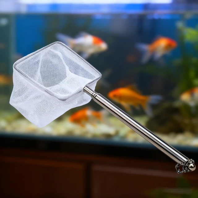 Aquarium Square Fishing Net With Suction Cup Extendable Long Handle Fishing Gear For Catching Fish Shrimp tank clean accessories 6
