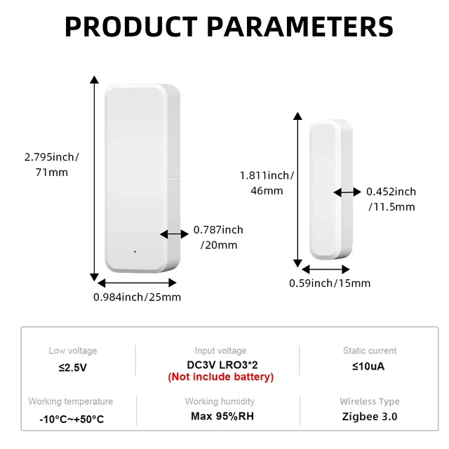 EWelink Zigbee Door Sensor Smart Home Window Sensor Works Home Assistant Zigbee 3.0 Gateway Door Window Alarm Sensor APP Control 5