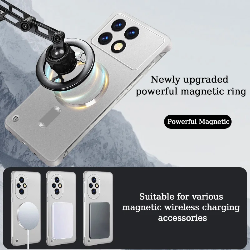 Luxury Magnetic Wireless Charging Phone Case with Hard Protective Bumper