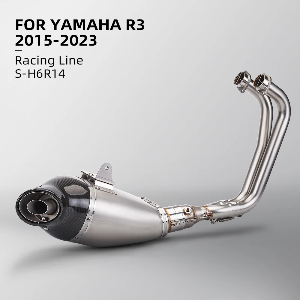 Per R3 R25 Mt02 Mt25 Scarico Silenziatore Moto Completo Per Akrapovic Db Killer Racing Lines-H6R14