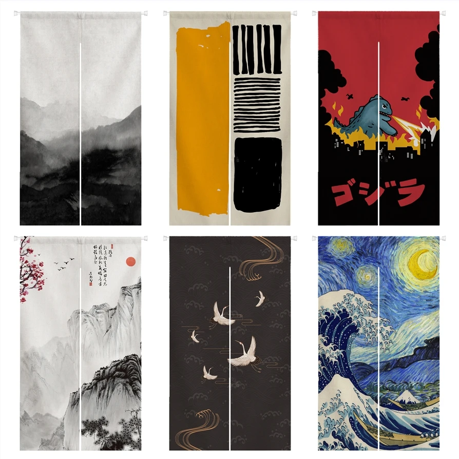 

Multi Size Door Curtains Chinaese Door Curtain Japanese Noren Room Decoration Poster Privacy Curtain Hanging Curtains Customized