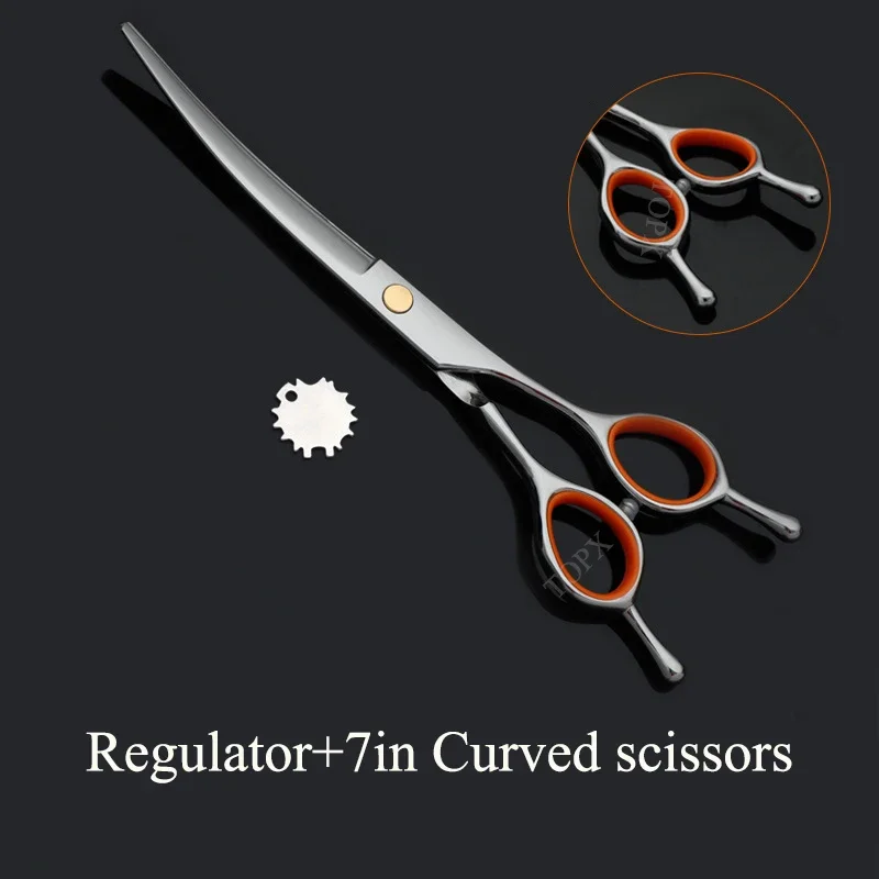 Pet Grooming Curved Scissors Dog Hair Tool Set Professional Trimming Scissors Bent Teddy Cutting Clippers dog grooming scissors,dog grooming scissors kit,pet grooming scissors protector
