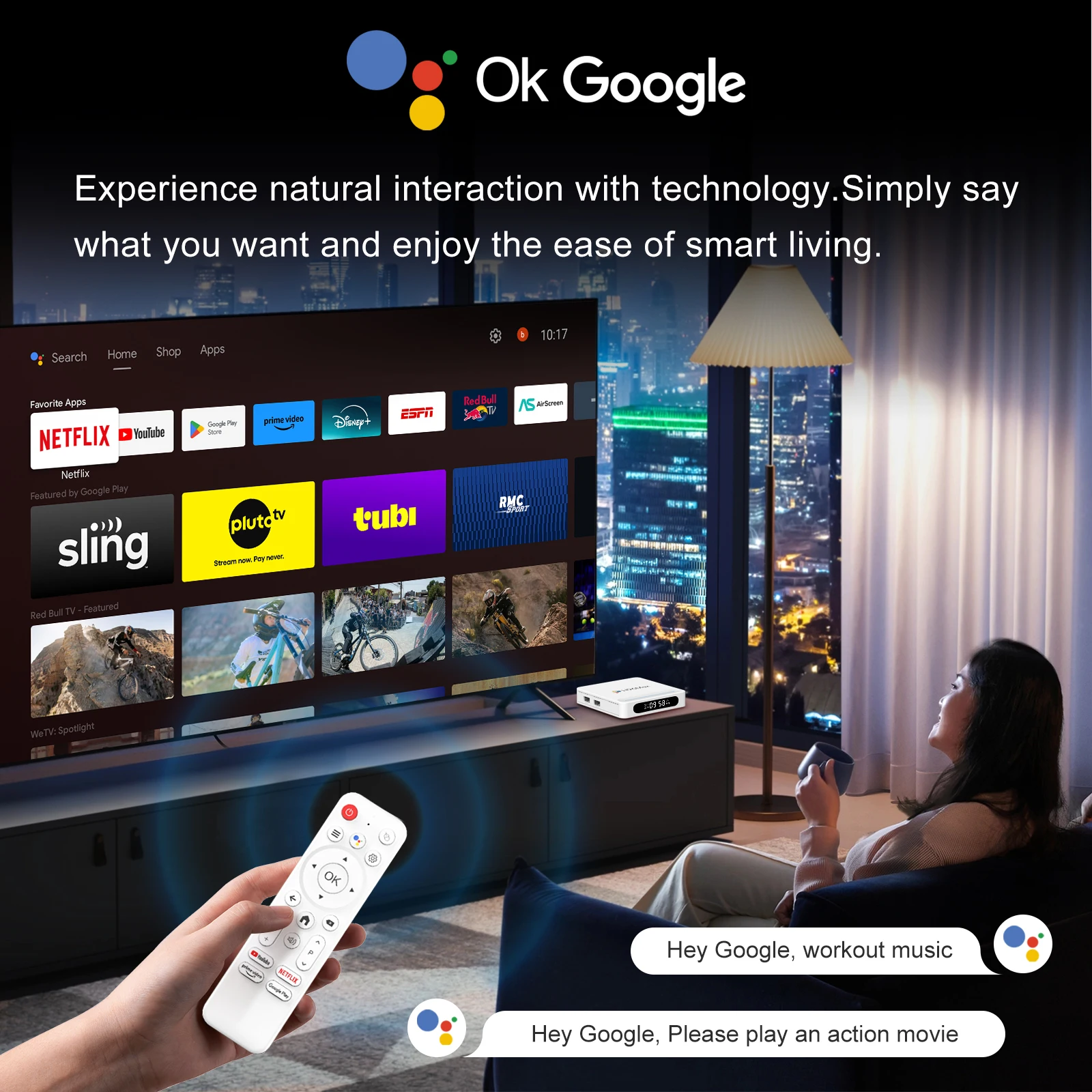 Android TV Box H618 Plus Con 4GB RAM Y 128GB ROM | Android 14, WiFi 6, 4K HDR, Control Por Voz - Ideal Para Streaming