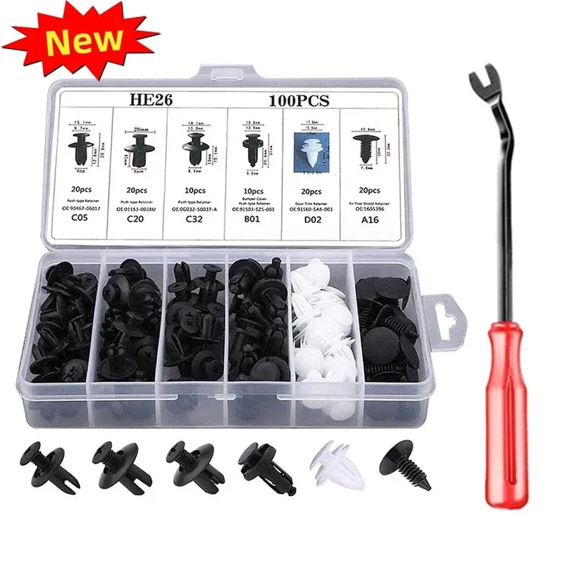 Car Fastener Clips Mixed Body Push Retainer Pin Rivet Bumper Door Trim Panel Kit Tools