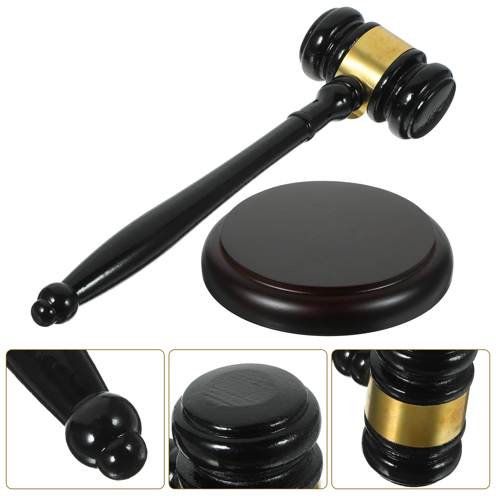 

Auction Hammer Court Wooden Solid Gavel Prop Judge Props Hammers Base Ornament Sale Judges