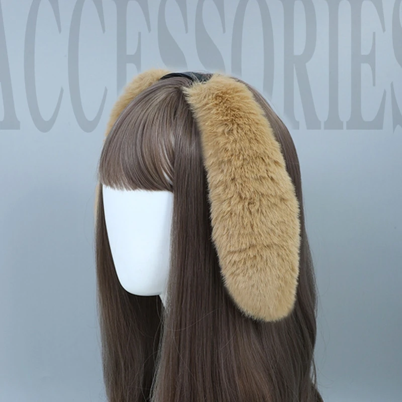 Nette Mädchen Plüsch Lange Kaninchen Ohren Haarband Weiblichen Anime Frauen Cartoon Plüsch Stirnband Halloween Party Cosplay Requisiten Täglichen Verschleiß – Detail 3