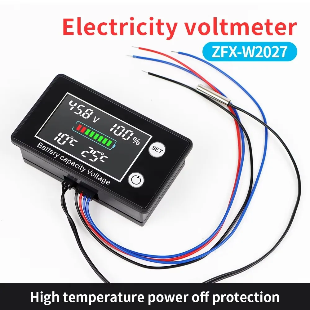 Lead-acid Lithium LiFe PO4 Voltage Gauge Battery Meter DC10V-100V Voltmeter