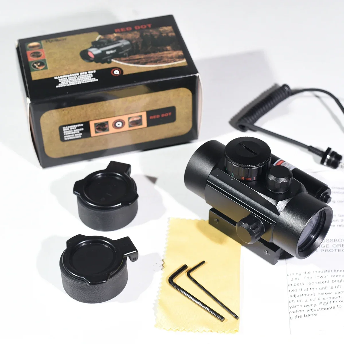 1x40 Red Dot Laser Sight Tactical Scope Outdoor Hunting Rifle Scope Green Red Dot Collimator Airsoft Sight 11mm/20mm Rail Mount