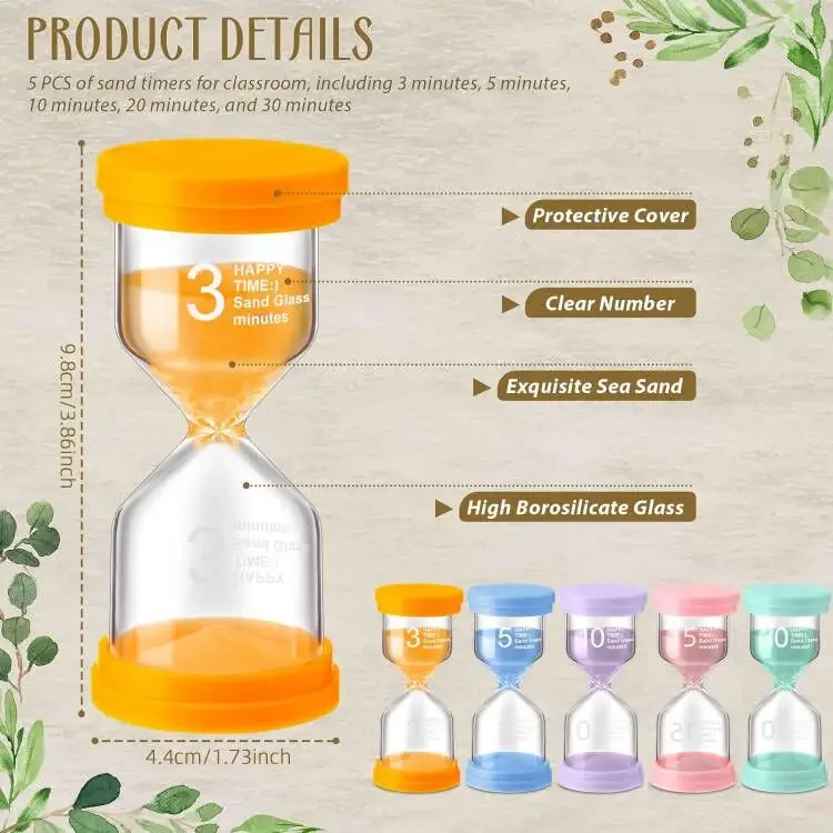 Hourglass Sandglass 3/5/10/15/30 Minutes Sand Timer 1PCS Children Kid Gift Toy Home Decoration