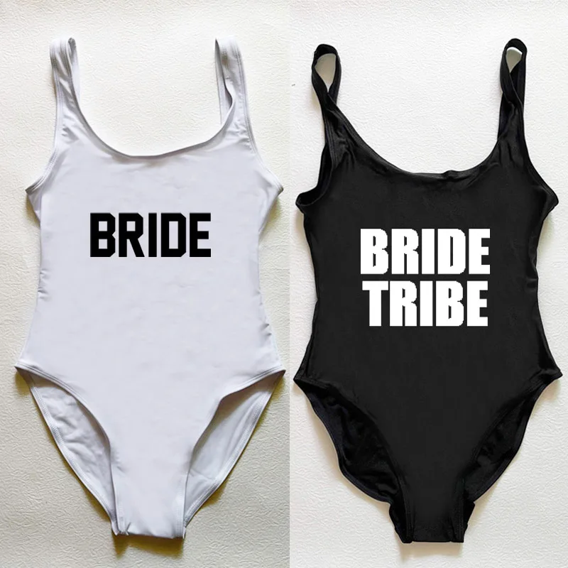 Bachelor Party One Piece Swimsuit Women TEAM BRIDE SQUAD TRIBE
