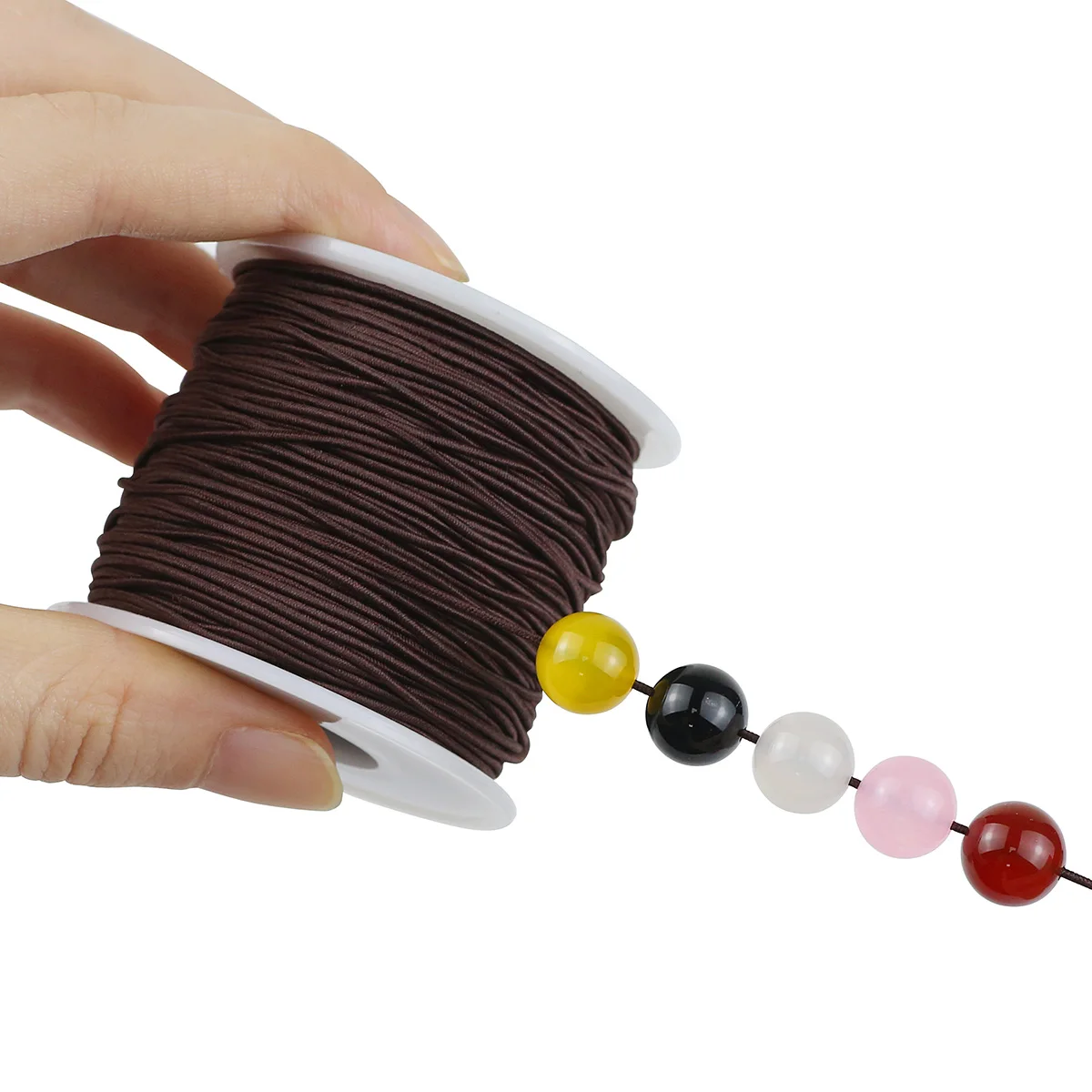 50 Meter 1 mm bunte elastische Schnur, mehrfarbig, dehnbar, Perlenschnur, DIY-Schmuckherstellung, Armbänder, Halsketten, handgefertigte Lieferungen – Detail 8