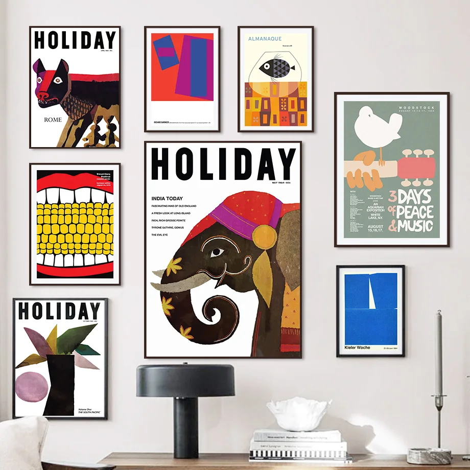 Bauhaus Van Miller Woodstock Sailing Travel California Wall Art Canvas Painting Nordic Poster Print Picture Living Room Decor