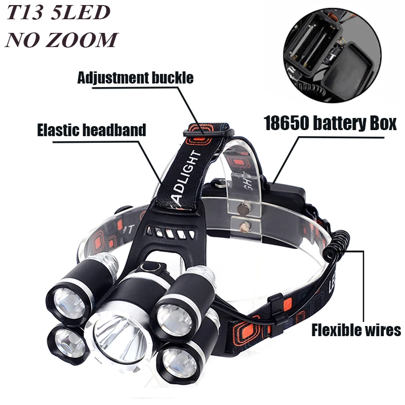 Litwod Led Headlamp Fishing Rechargeable Headlight T6 Rechargeable Torch Hunting Head Lamp Camping Flashlight For 18650 battery