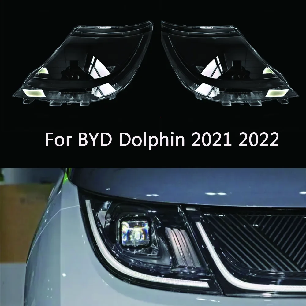 

For BYD Dolphin 2021 2022 Front Lamp Shade Headlight Mask Shell Transparent Cover Lens Replace The Original Lampshade