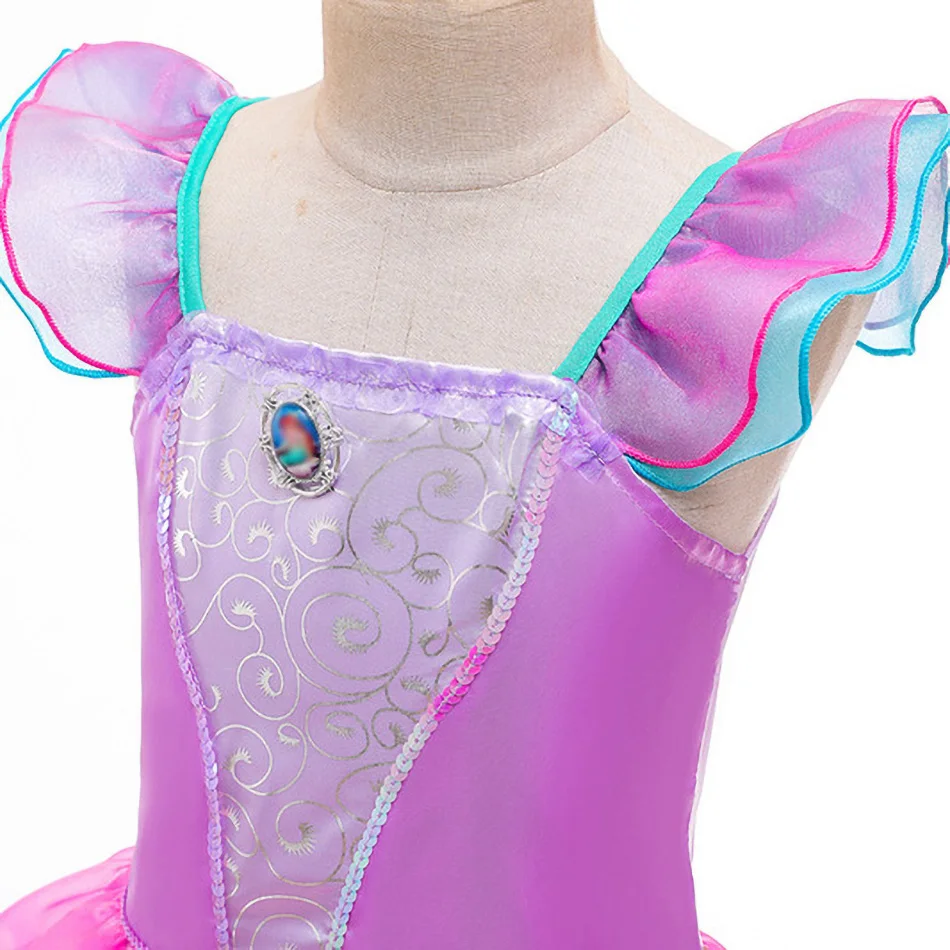 Girl Princess Dress Little Mermaid Costume Baby Girl Ariel Dress Summer Children 3-10 Years