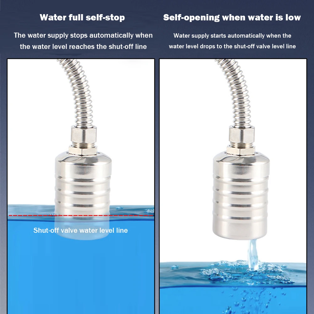 Floating Ball Valve Stainless Steel Automatic Water Level Control Valve Waterproof Corrosion Resistant for Home Restaurant