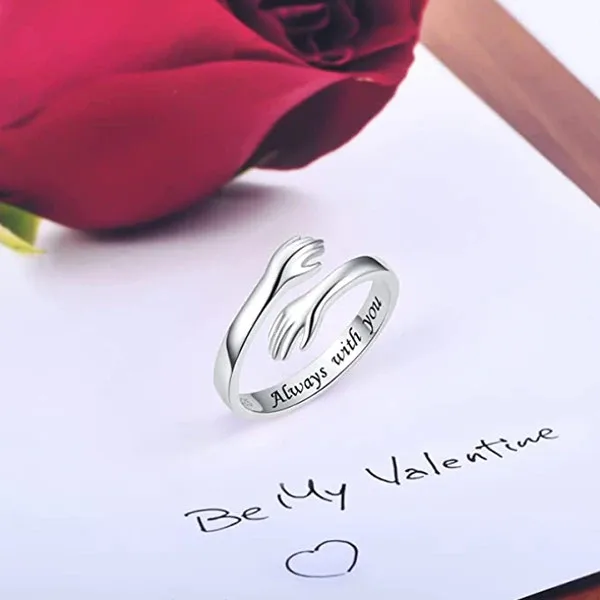 Wedding rings finger rings womens ring jewelry rings ring jewelry couple rings hands hug adjustable engraved letter rings for women wedding engagement couple ring anniversary mother day gift designer jewelry