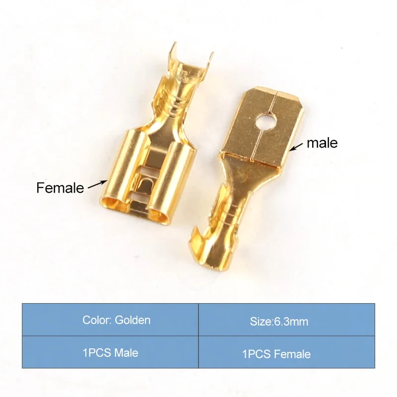 2.8mm 4.8mm 6.3mm plug spring female spade cold crimping terminal connector car speaker wire connector set 100-piece