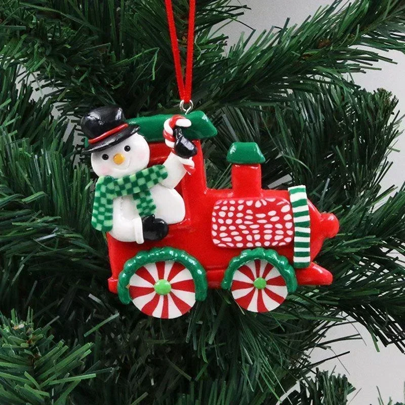 Santa Claus Snowman Reindeer Car Ornament Christmas Tree Cartoon Ornament Home Holiday Party Decoration Christmas Tree Ornament