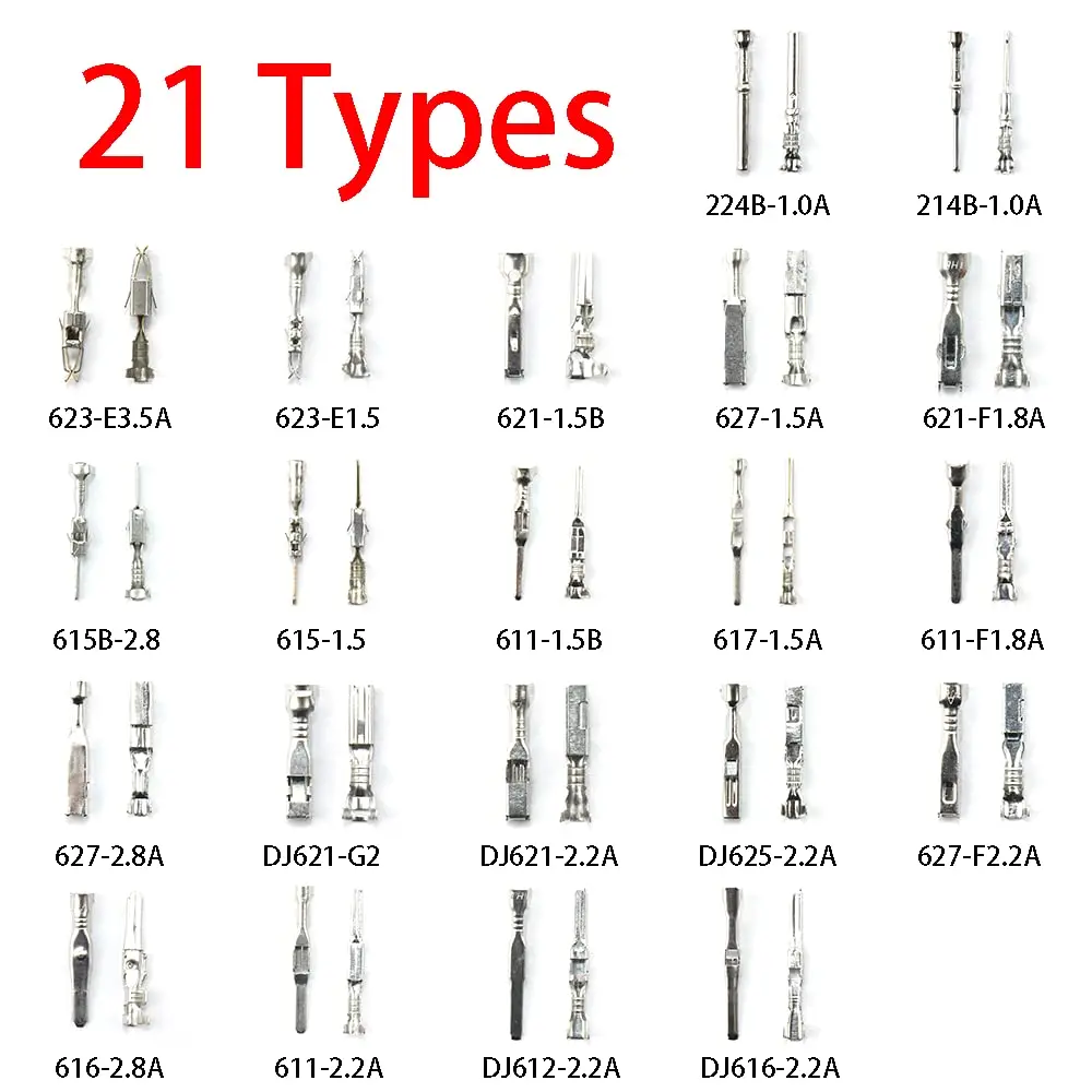 Automotive pin Connector 1/1.5/1.8/2.2/2.8/3.5mm Terminal Car Electrical Wire Removal Non-Insulated Plug Male Female Crimp Pins