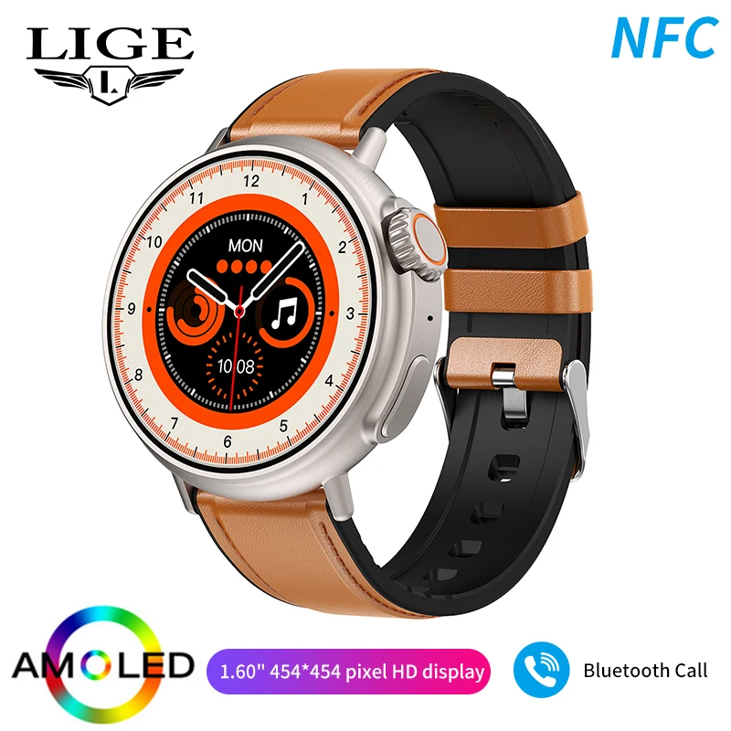 LIGE NFC Smart Watch For Men Women Voice Assistant Sports Fitness Watches  Bluetooth Call Reloj Hombre Man Heart Rate Smartwatch - AliExpress