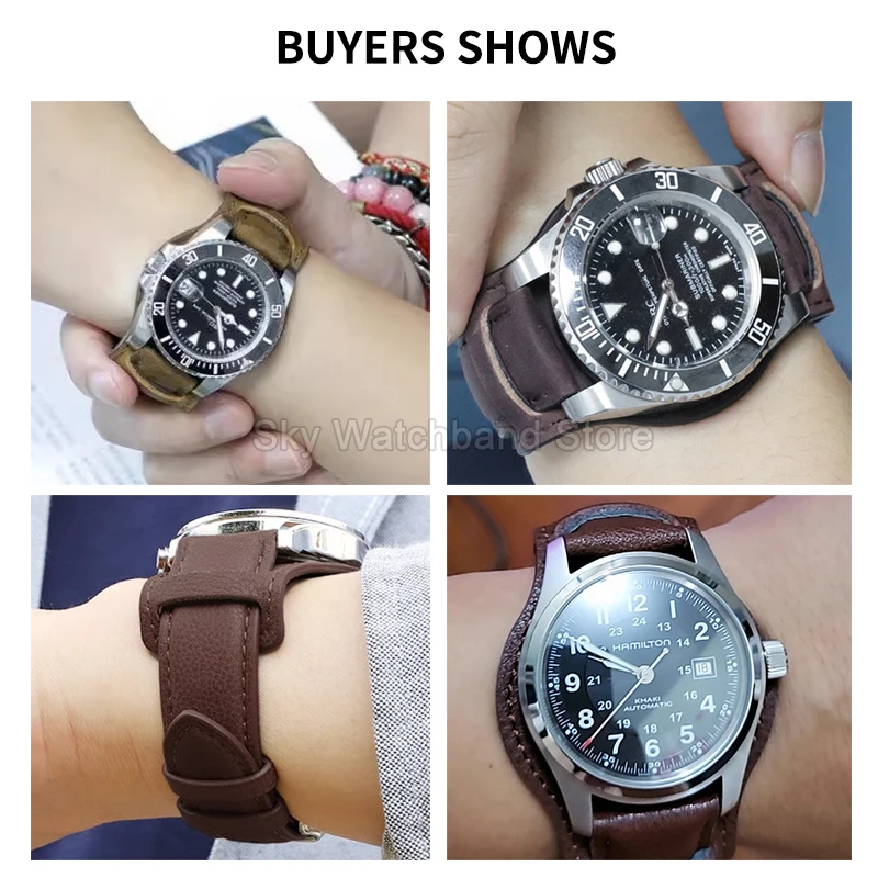 Premium Crazy Horse Leather Watch Strap with Tray - Available in 18mm, 20mm, 22mm
