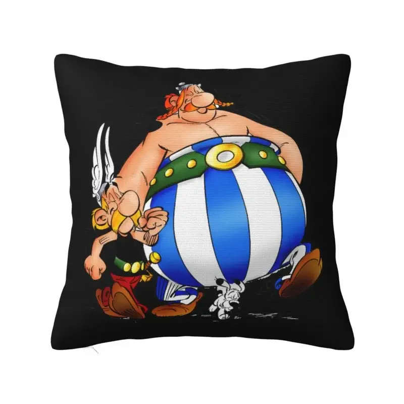 

Luxury Anime Asterix Obelix Idefix Cushion Cover 40x40cm Velvet Throw Pillow for Sofa Car Square Pillowcase Bedroom Decoration