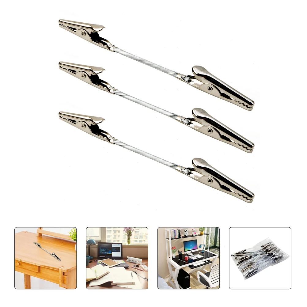

12 Pcs Note Folder Alligator Clips for Postcard Holders Metal Clamps Cards Wire Rope DIY Accessories Memorandum Alloy