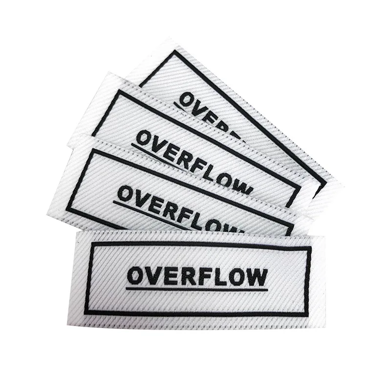 

Custom LOGO High Density Woven Label Sew on Clothing Collar End Fold Fabric Price Tags Garment Accessories