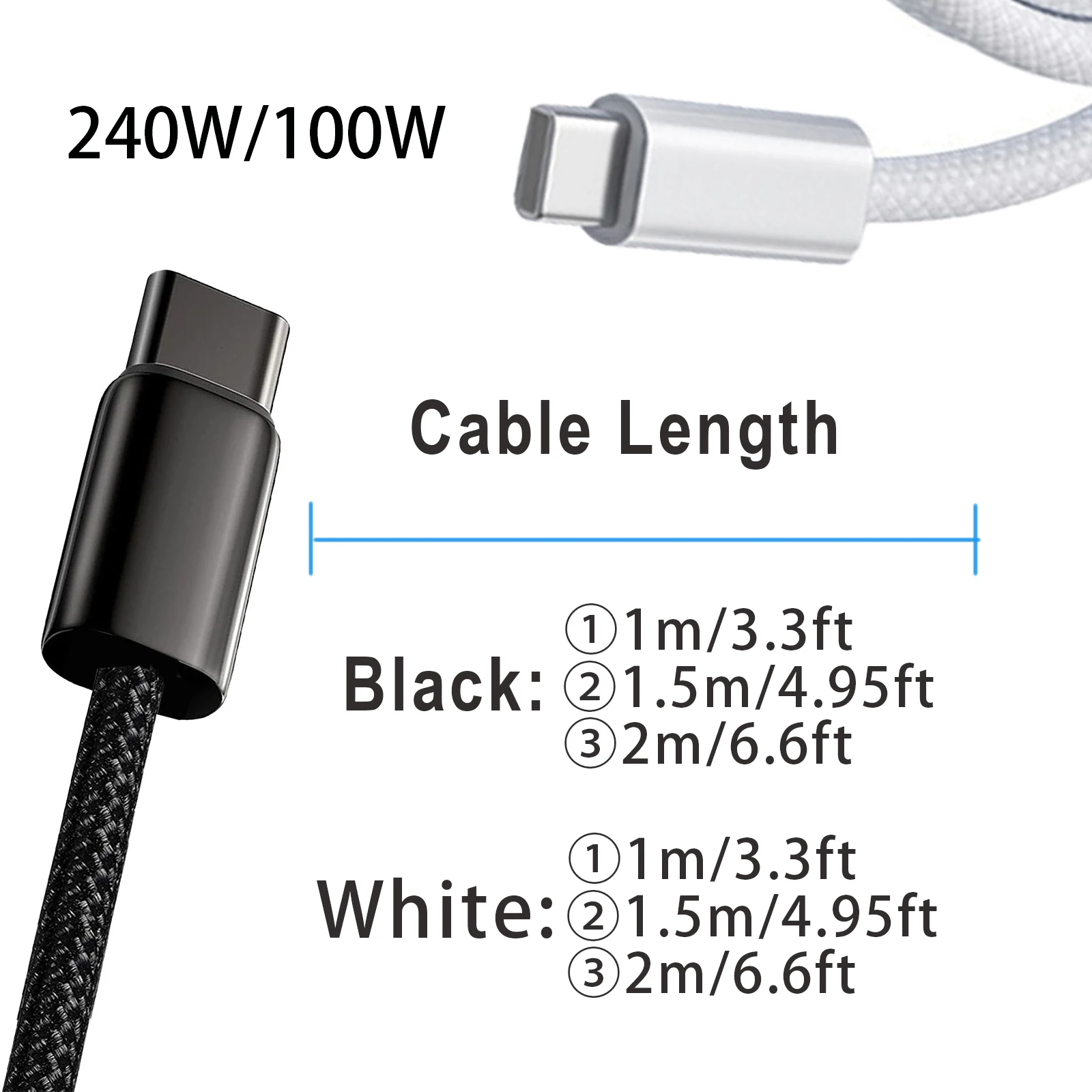 High-Power PD3.1 Fast Charging Nylon Braided Durable Cable