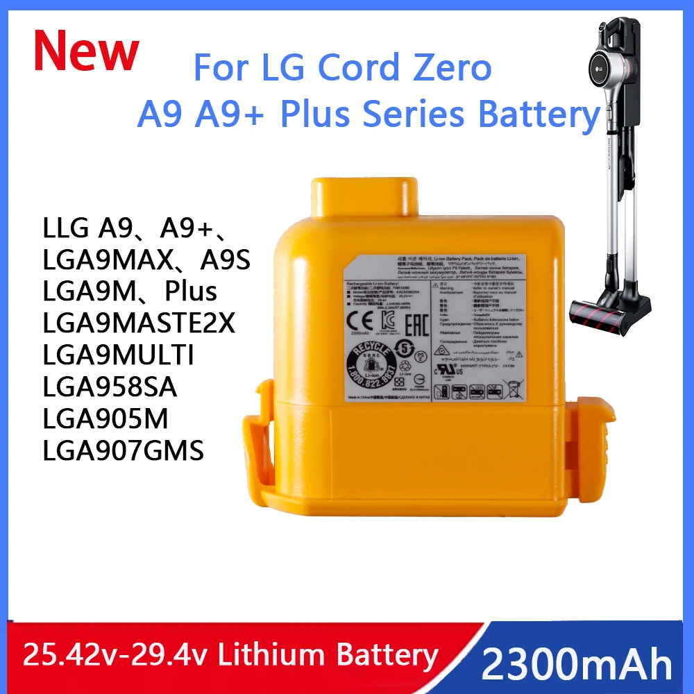 

Vacuum Cleaner Battery 2000mAh EAC63758601 for LG Cord Zero A9/A9+/Plus,A9MASTER2X,A9MULTI2X,A9PETNBED/2X,A9MULTI,A958/SK/SA Va