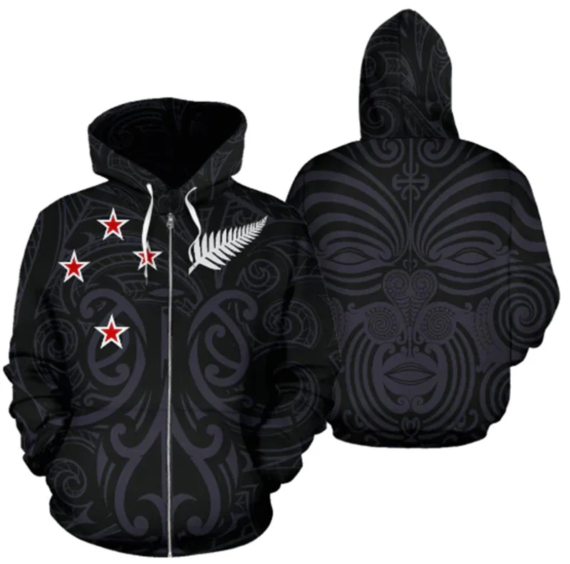 thumbnail image 1 of Sudadera con capucha de Nueva Zelanda Silver Fern con cremallera y estampado 3D para hombre, camisetas Y2k, novedad en sudaderas y sudaderas, sudaderas con capucha, abrigo deportivo, 1 of 5