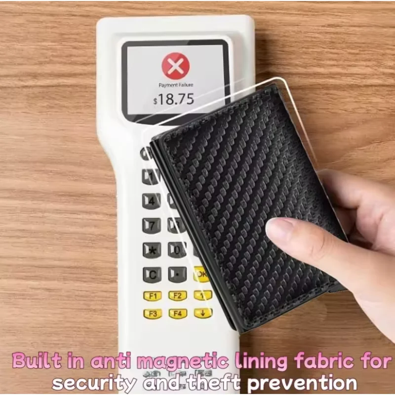 محفظة بطاقات أنيقة منبثقة للرجال والنساء - مشبك بطاقات آمن مضاد للسرقة وحامل أموال بسيط