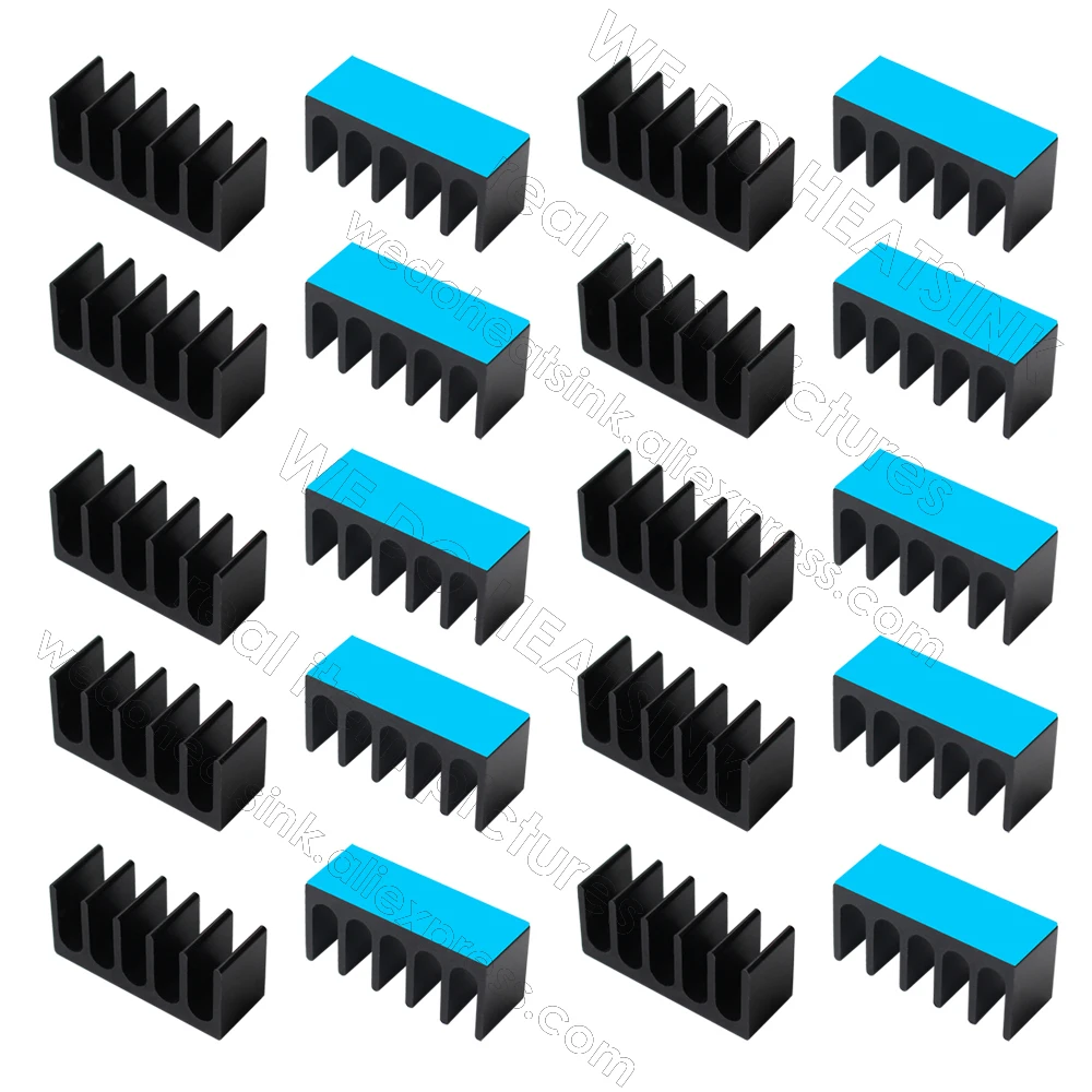 Nós Fazemos o Dissipador de Calor 8x22x10 mm sem ou com o Mergulho Térmico da Almofada Tamanho Pequeno Longo Preto Anodizado Refrigerador de Alumínio Prata do Dissipador de Calor - Imagem 5