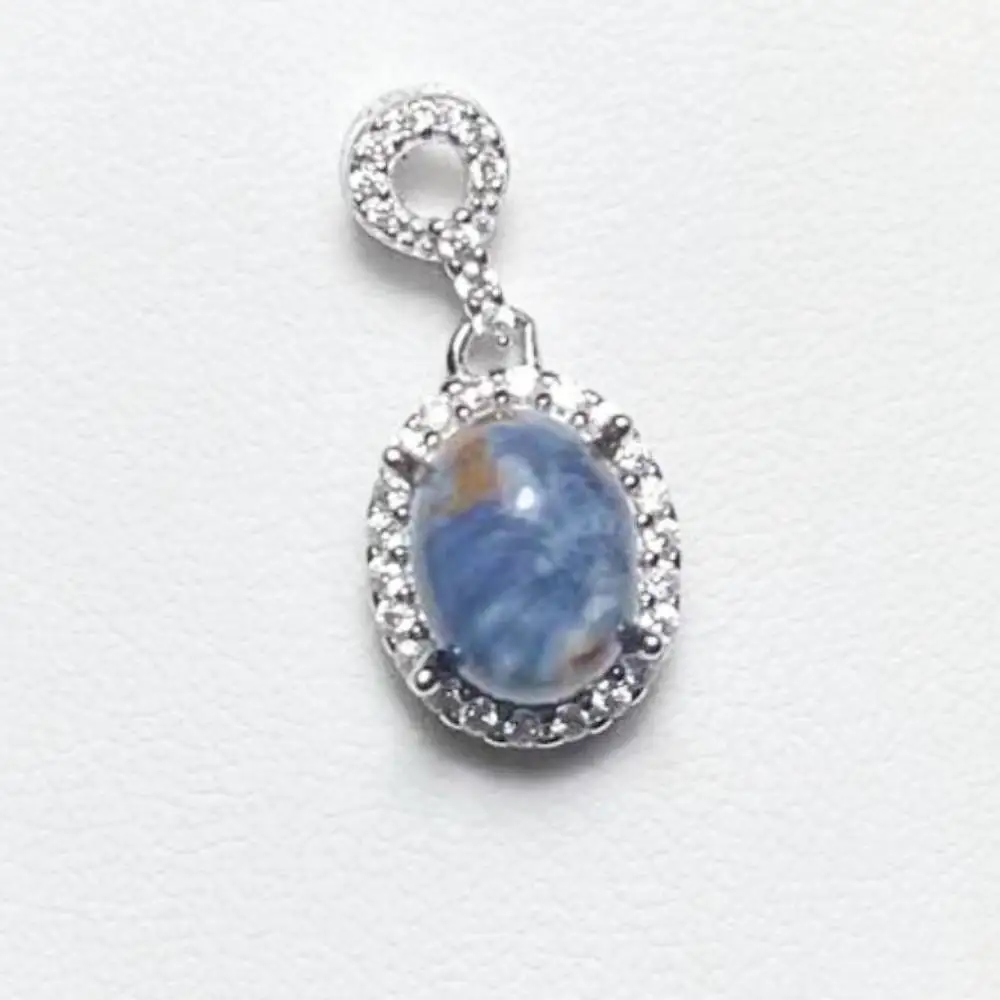 

925 sterling silver AKAC natural pietersite pendant stone size approx 7*9mm