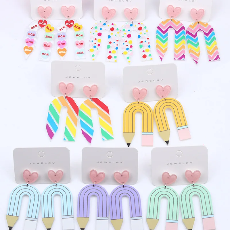 Pendient acrílicos de Tanjiro para mujer, aret largos de cazador de demonios, accorios de Cosplay de Anime, joyería / Joyería de moda
