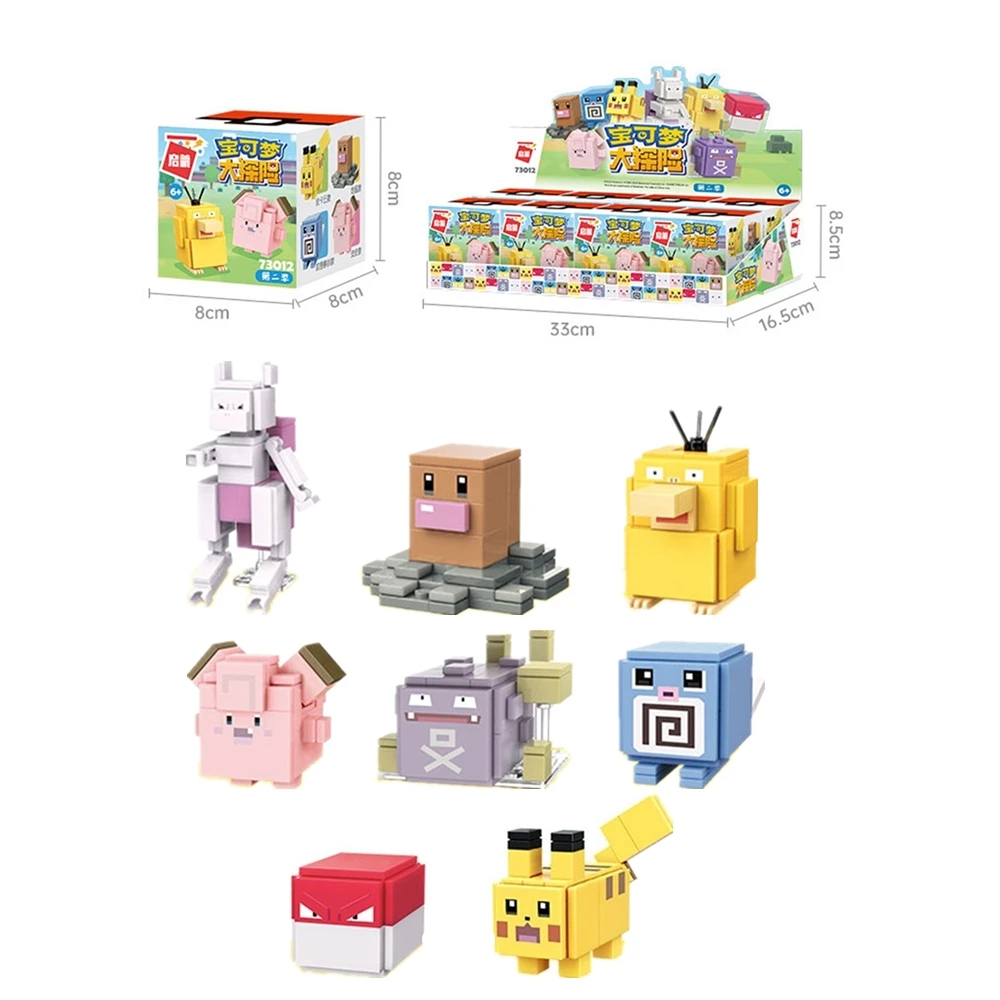  퀘스트 8 스타일 빌딩 블록 세트  Mewtwo Jigglypuff Charmander  Squirtle Bulbasaur 애니메이션 장난감 피규어 선물