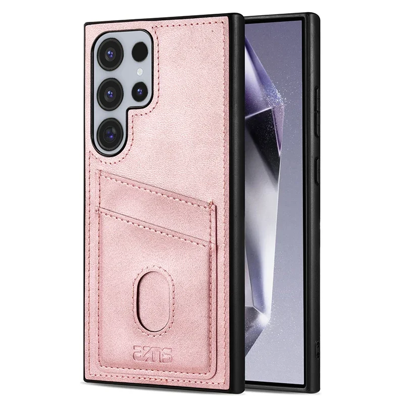 Vertical Card Slot Wallet Leather Case - Shockproof Cover