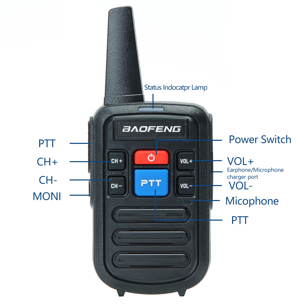 Baofeng Ff-c50 400-480mhz 5w Two Way Radio Kids Mini Walkie Talkie 16 Channel Long Range With Charger 5