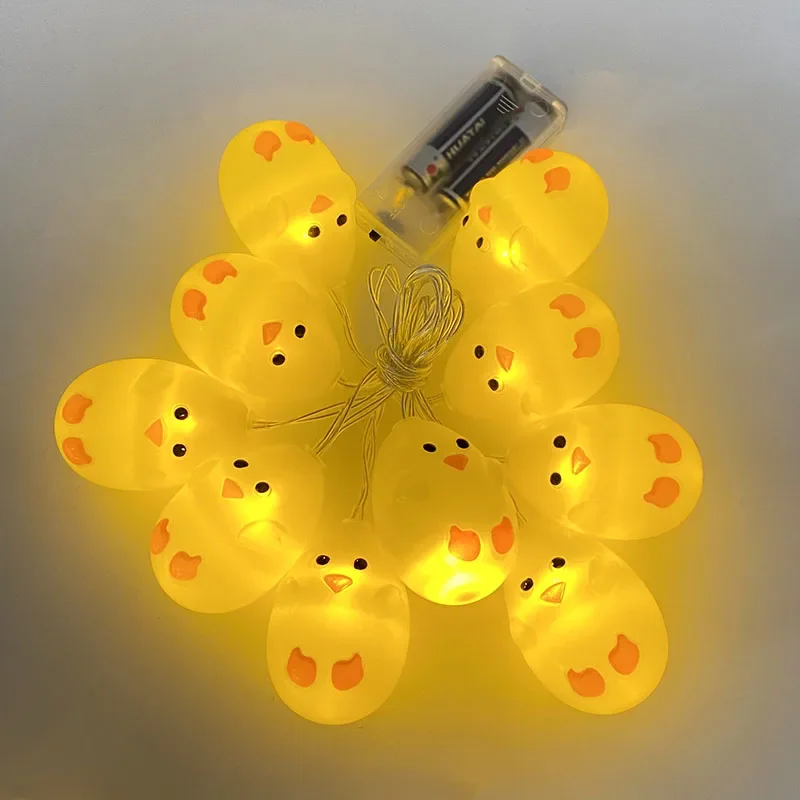 

10LEDs Easter Chick Fairy Lights String 1.5m Easter Decorations for Home Battery Operated Outdoor Indoor Decorative Fairy Lights