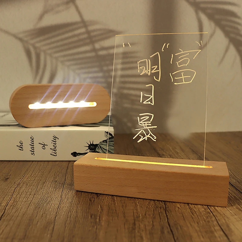 AAA Battery Powered Wood Base Led Light Display Stand For Acrylic Night Lamp Art DIY Wood Light Display Base Stand lamp base,led lamp base,diy lighting accessories